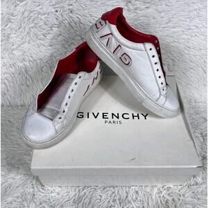 Givenchy Shoes Womens Size 7 EU 37 White Red Urban Street Low Leather BE0003E0DF
